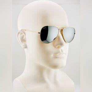Ray-Ban Aviator Large Metal Sunglasses RB3025 Gold Frame Silver Mirror Lenses